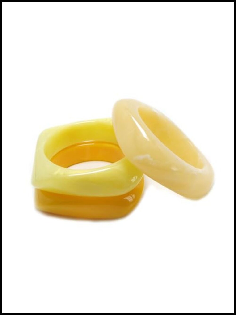3PC Chunky Acrylic Bangle Bracelets Set Women Stackable Jewelry